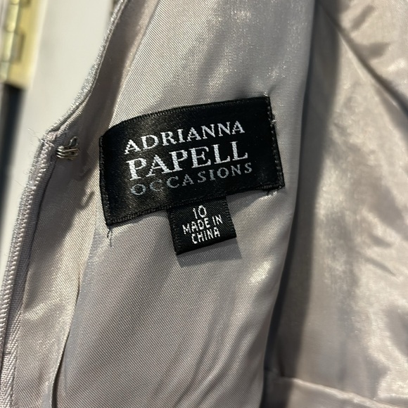 Adrianna Papell silver gown with jacket size 10 - Picture 7 of 10